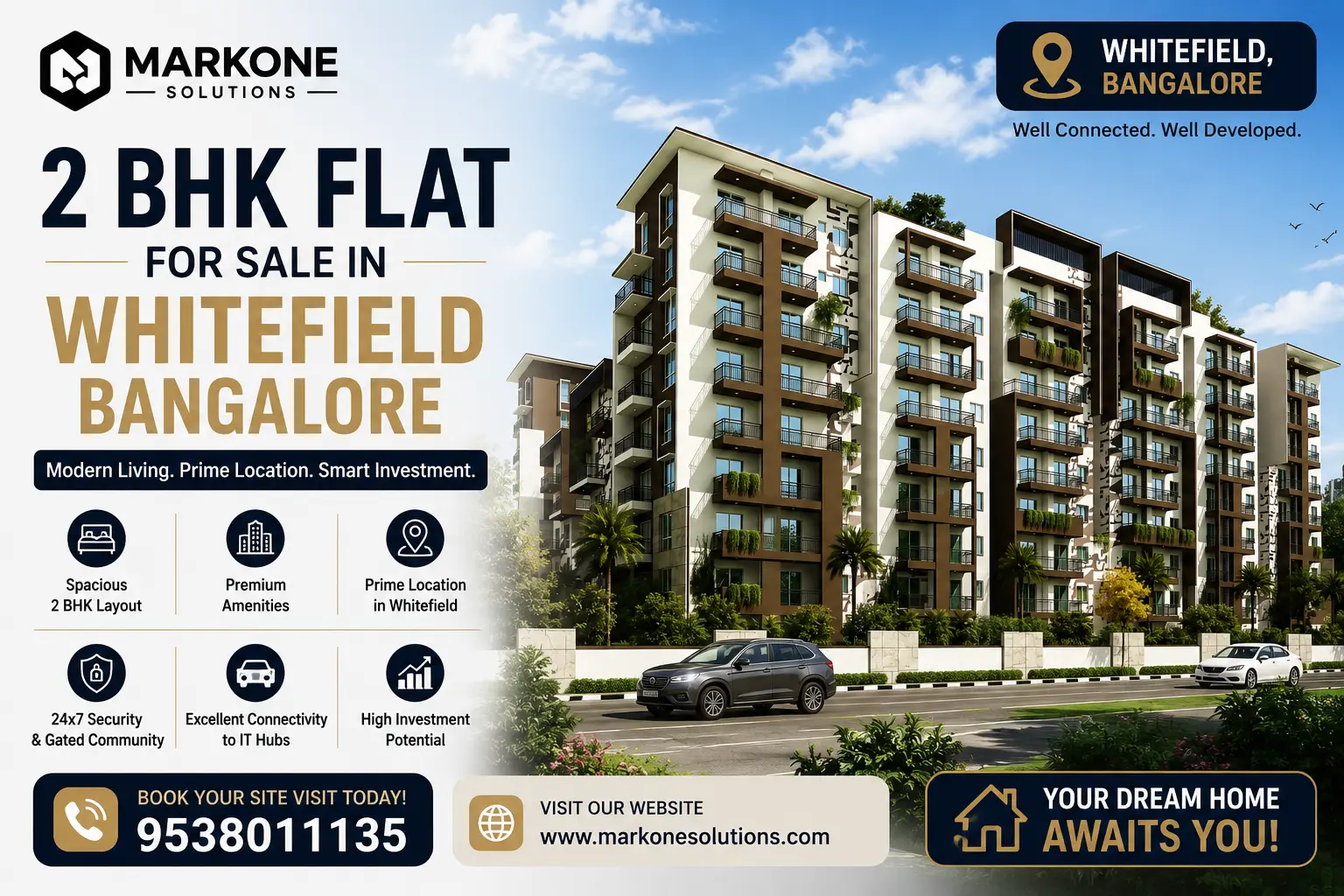 2 BHK Flat for Sale in Whitefield Bangalore with modern amenities