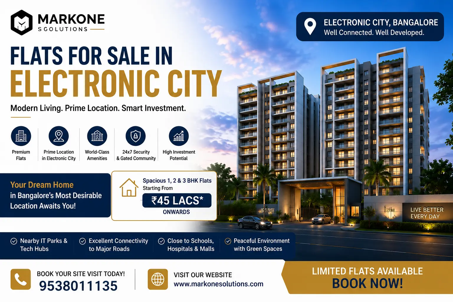 Flats for Sale in Electronic City with premium amenities