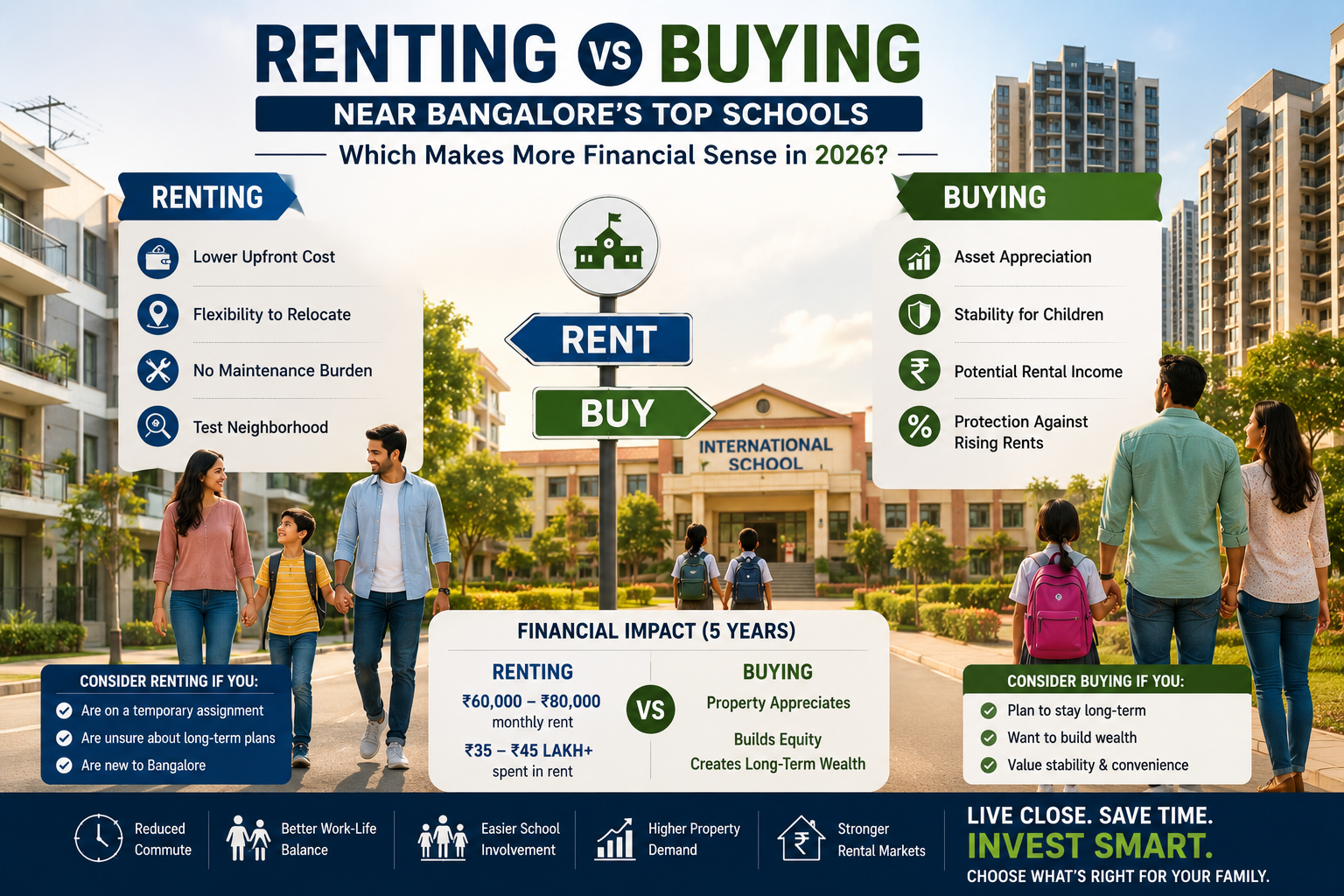 Renting vs Buying Near Bangalore's Top Schools: Which Makes More Financial Sense in 2026?